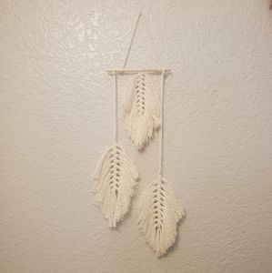 Handmade Macramé Feather Small Wall Hanging